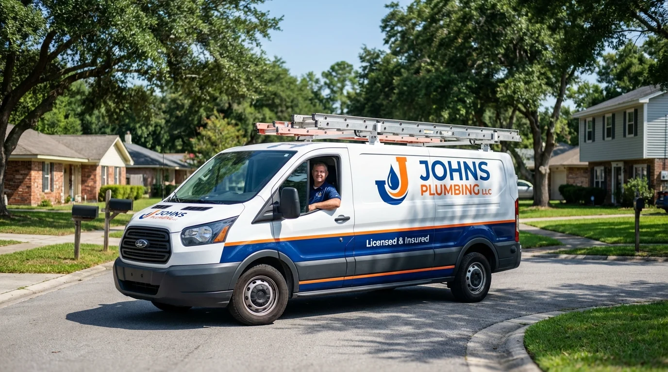 Johns Plumbing LLC service van in Medina, WA